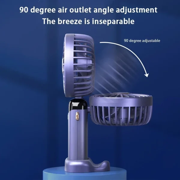 Rechargeable Fan with LED Display & Phone Holder